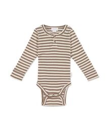 JAMIE KAY（ジェイミーケイ）の「OCM長袖ボディスーツNarrow Stripe Tweed/Cloud（ロンパース・キッズ）」