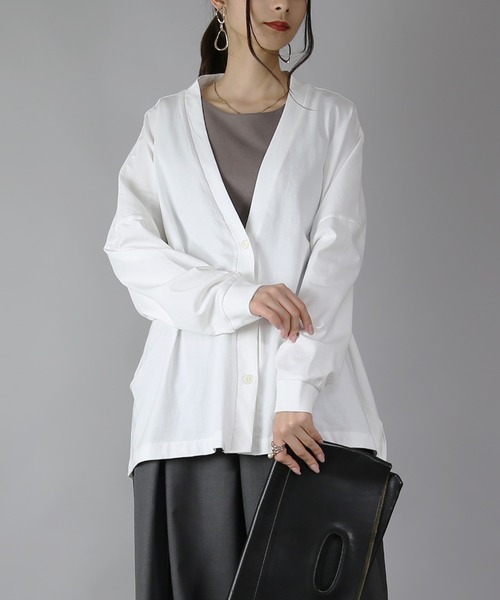 and it_（アンドイット）の「ワイドシルエットカーディガン（カーディガン/ボレロ・レディース・アイボリー/ブラック/モカ/ロイヤルブルー/ナチュラル・M-L）」の8枚目の写真