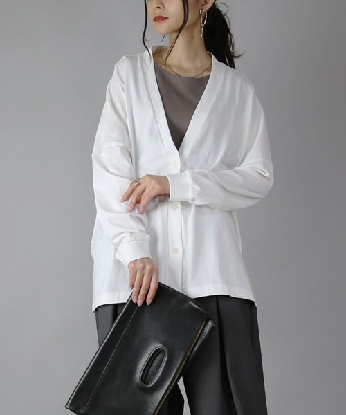 and it_（アンドイット）の「ワイドシルエットカーディガン（カーディガン/ボレロ・レディース・アイボリー/ブラック/モカ/ロイヤルブルー/ナチュラル・M-L）」の9枚目の写真