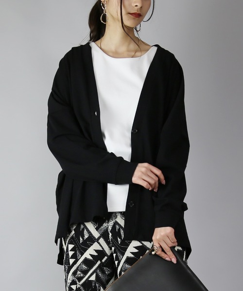 and it_（アンドイット）の「ワイドシルエットカーディガン（カーディガン/ボレロ・レディース・アイボリー/ブラック/モカ/ロイヤルブルー/ナチュラル・M-L）」の13枚目の写真