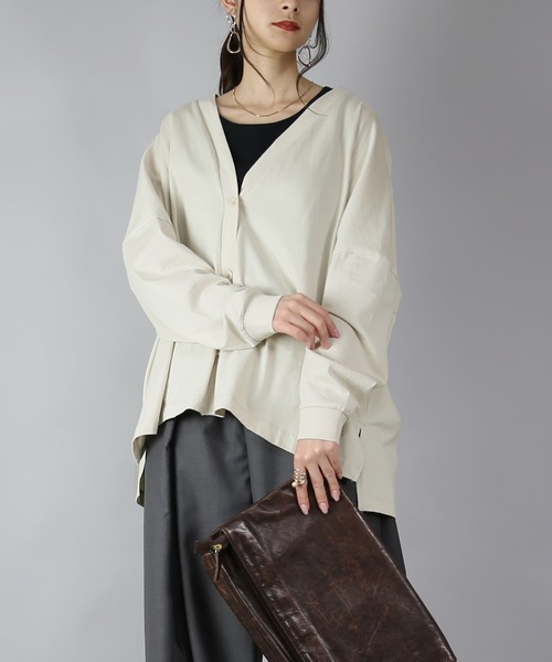 and it_（アンドイット）の「ワイドシルエットカーディガン（カーディガン/ボレロ・レディース・アイボリー/ブラック/モカ/ロイヤルブルー/ナチュラル・M-L）」の19枚目の写真