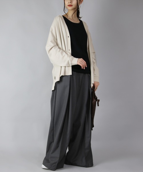 and it_（アンドイット）の「ワイドシルエットカーディガン（カーディガン/ボレロ・レディース・アイボリー/ブラック/モカ/ロイヤルブルー/ナチュラル・M-L）」の20枚目の写真