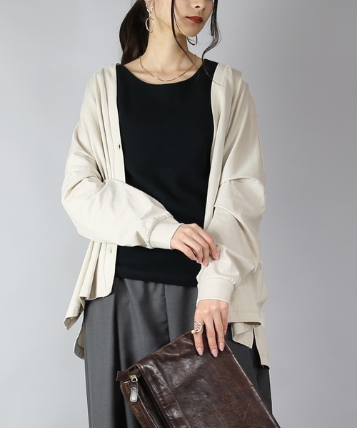 and it_（アンドイット）の「ワイドシルエットカーディガン（カーディガン/ボレロ・レディース・アイボリー/ブラック/モカ/ロイヤルブルー/ナチュラル・M-L）」の21枚目の写真