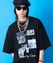 a.p.o.v. レトロパンキッシュコラージュプリントオーバーサイズTシャツ