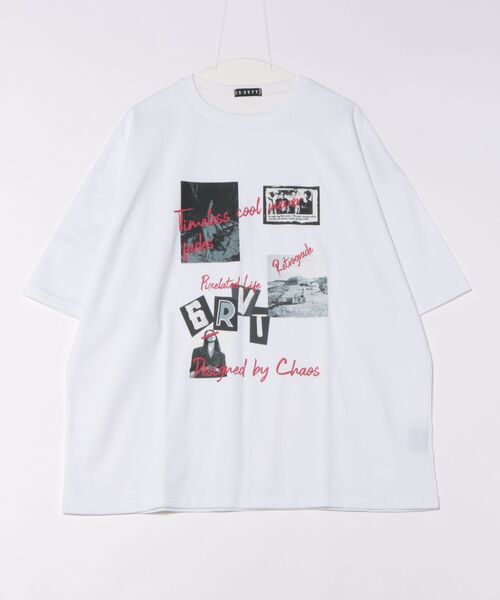 a.p.o.v.（エーピーオービー）の「a.p.o.v. レトロパンキッシュコラージュプリントオーバーサイズTシャツ（Tシャツ/カットソー・メンズ・ホワイト/ブラック・ONESIZE）」の5枚目の写真
