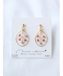 【mio ritomo】Leaf　天然石のワイヤーピアス(MA)