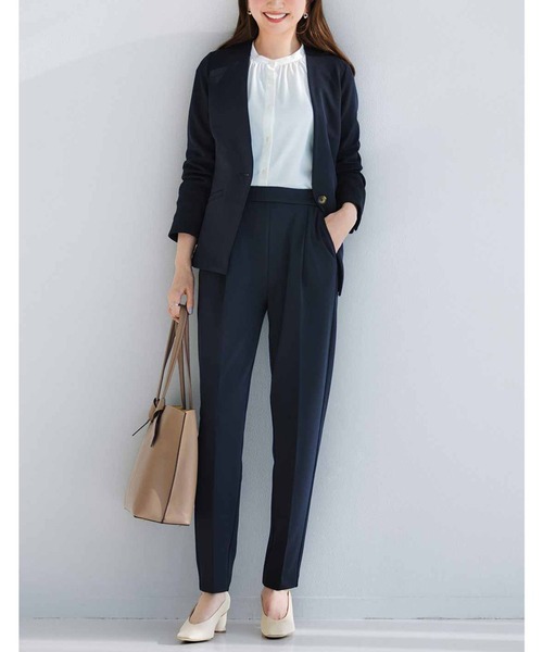 IEDIT（イディット）の「ＩＥＤＩＴ　ファンデ汚れが落ちやすいとろみギャザーブラウス〈ホワイト〉（シャツ/ブラウス・レディース・ホワイト・LL/3L/M/L）」の3枚目の写真