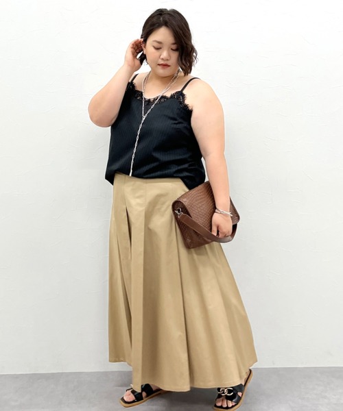 CHIC STYLE（シックスタイル）の「ストライプキャミソール＜大きいサイズ有＞シックスタイル（キャミソール・レディース・グレー系/ブラック系・L/M/5L/4L/3L/LL）」の3枚目の写真