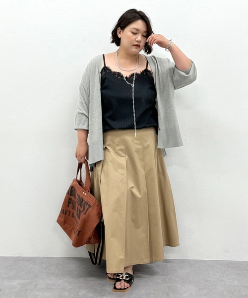 CHIC STYLE（シックスタイル）の「ストライプキャミソール＜大きいサイズ有＞シックスタイル（キャミソール・レディース・グレー系/ブラック系・L/M/5L/4L/3L/LL）」の4枚目の写真