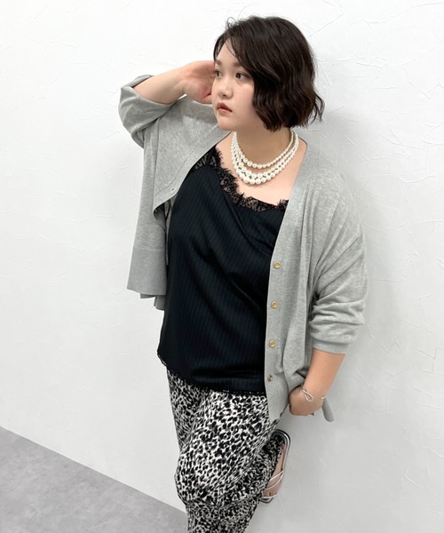 CHIC STYLE（シックスタイル）の「ストライプキャミソール＜大きいサイズ有＞シックスタイル（キャミソール・レディース・グレー系/ブラック系・L/M/5L/4L/3L/LL）」の8枚目の写真