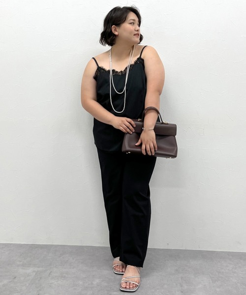 CHIC STYLE（シックスタイル）の「ストライプキャミソール＜大きいサイズ有＞シックスタイル（キャミソール・レディース・グレー系/ブラック系・L/M/5L/4L/3L/LL）」の9枚目の写真