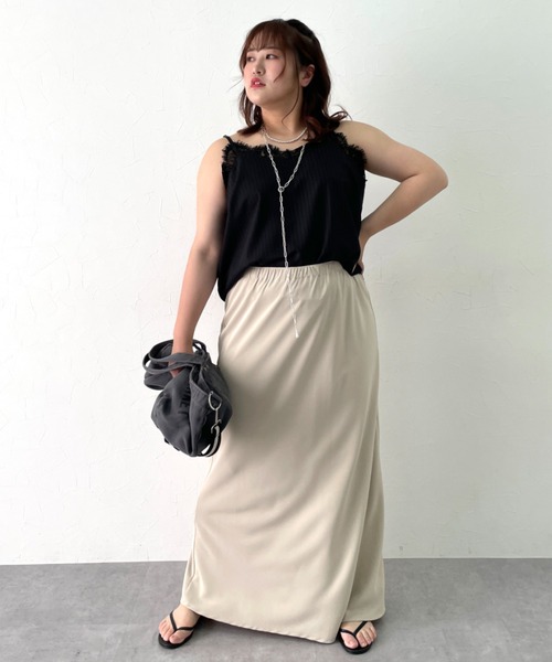 CHIC STYLE（シックスタイル）の「ストライプキャミソール＜大きいサイズ有＞シックスタイル（キャミソール・レディース・グレー系/ブラック系・L/M/5L/4L/3L/LL）」の18枚目の写真