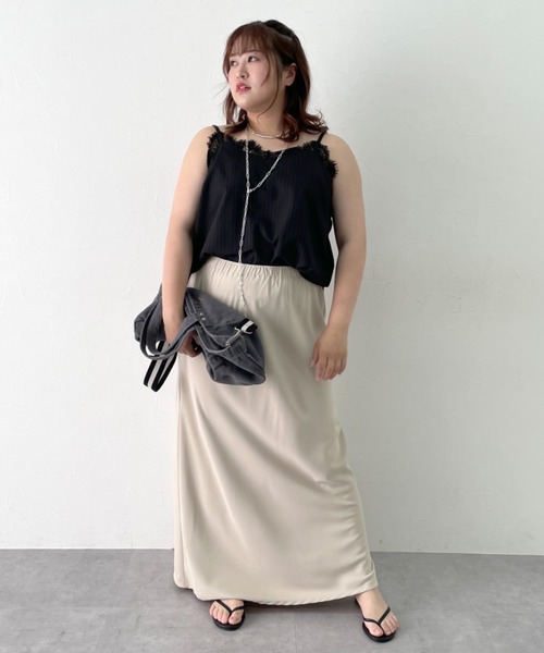 CHIC STYLE（シックスタイル）の「ストライプキャミソール＜大きいサイズ有＞シックスタイル（キャミソール・レディース・グレー系/ブラック系・L/M/5L/4L/3L/LL）」の20枚目の写真