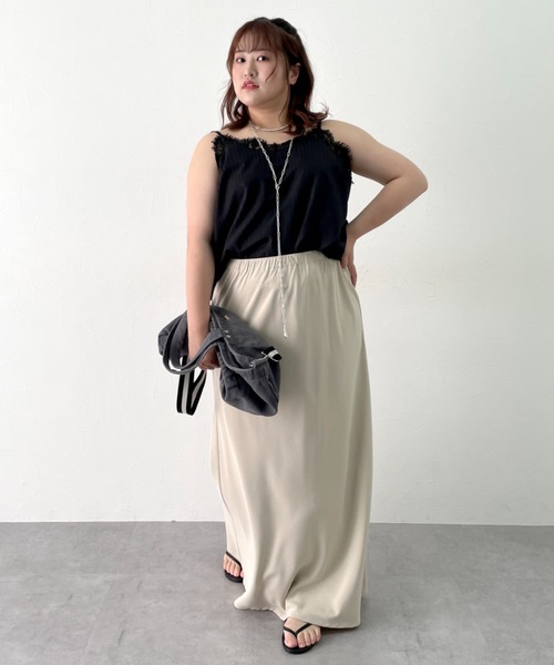 CHIC STYLE（シックスタイル）の「ストライプキャミソール＜大きいサイズ有＞シックスタイル（キャミソール・レディース・グレー系/ブラック系・L/M/5L/4L/3L/LL）」の21枚目の写真