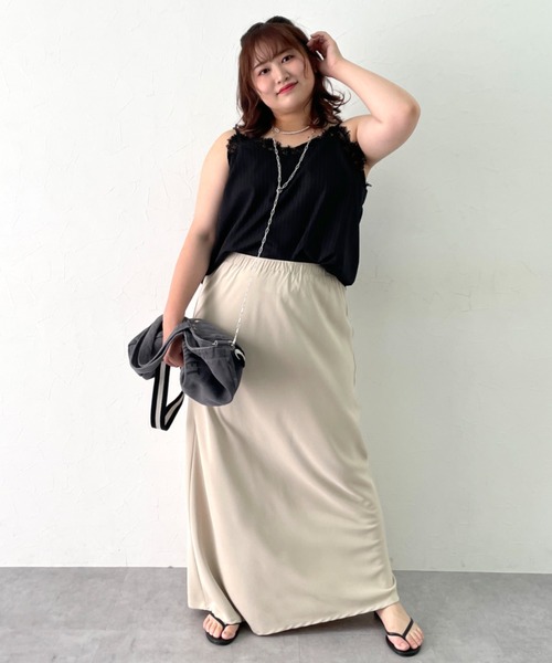 CHIC STYLE（シックスタイル）の「ストライプキャミソール＜大きいサイズ有＞シックスタイル（キャミソール・レディース・グレー系/ブラック系・L/M/5L/4L/3L/LL）」の22枚目の写真