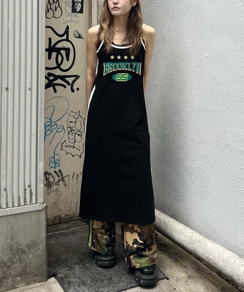 Candy Stripper(キャンディストリッパー)の「BROOKL YN CAMI ワンピース(ワンピース・レディース・ブラック/ライトブルー/オフホワイト/グリーン・FREE)」の2枚目の写真