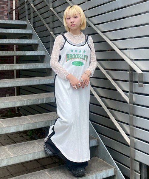 Candy Stripper(キャンディストリッパー)の「BROOKL YN CAMI ワンピース(ワンピース・レディース・ブラック/ライトブルー/オフホワイト/グリーン・FREE)」の12枚目の写真