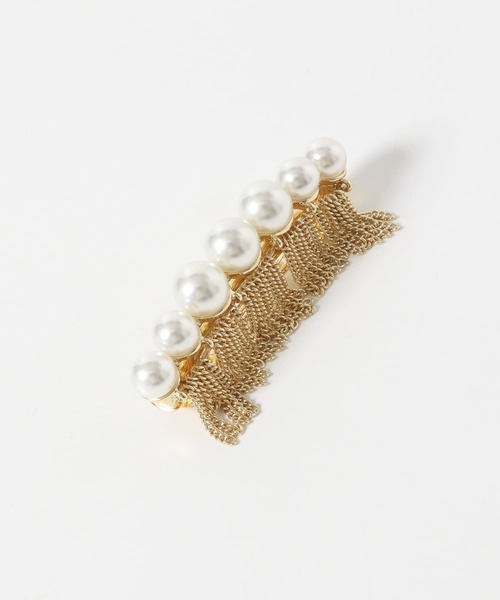 SMELLY（スメリー）の「パールチェーンバレッタ（バレッタ/ヘアクリップ・レディース・ゴールド系その他・-）」の6枚目の写真