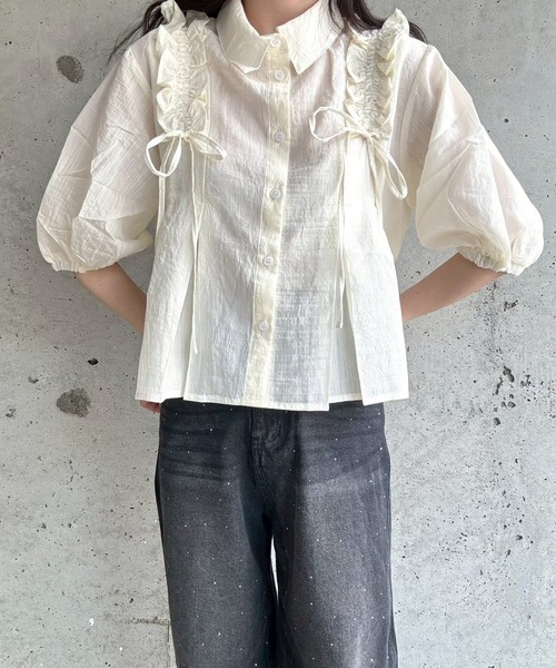 merrylatte（メリーラテ）の「ボリュームフリルブラウス（シャツ/ブラウス・レディース・アイボリー・FREE）」の7枚目の写真