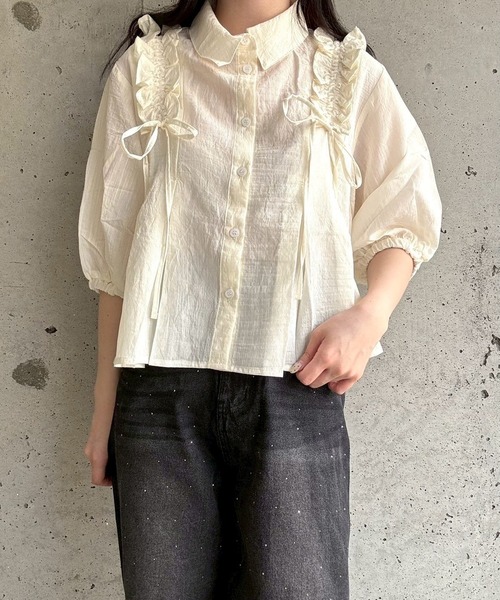 merrylatte（メリーラテ）の「ボリュームフリルブラウス（シャツ/ブラウス・レディース・アイボリー・FREE）」の11枚目の写真