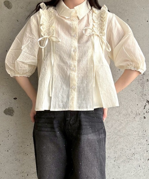 merrylatte（メリーラテ）の「ボリュームフリルブラウス（シャツ/ブラウス・レディース・アイボリー・FREE）」の13枚目の写真