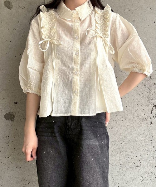 merrylatte（メリーラテ）の「ボリュームフリルブラウス（シャツ/ブラウス・レディース・アイボリー・FREE）」の14枚目の写真