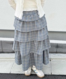 【ZOZO限定】チェックティアードロングスカート