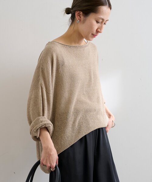 FRAMeWORK（フレームワーク）の「≪新色追加≫ウォッシャブルニュアンスワイドプルオーバー2（ニット/セーター・レディース・ベージュ/ピンク/アイボリー/エメラルドブルー/ブラック/ブラウン・FREE）」の5枚目の写真