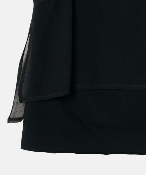 LE CIEL BLEU(ルシェルブルー)の「シフォン x コットンタンクトップ / Chiffon x Cotton Tank Top(Tシャツ/カットソー・レディース・オフホワイト/ブラック/ライトグリーン・36)」の18枚目の写真