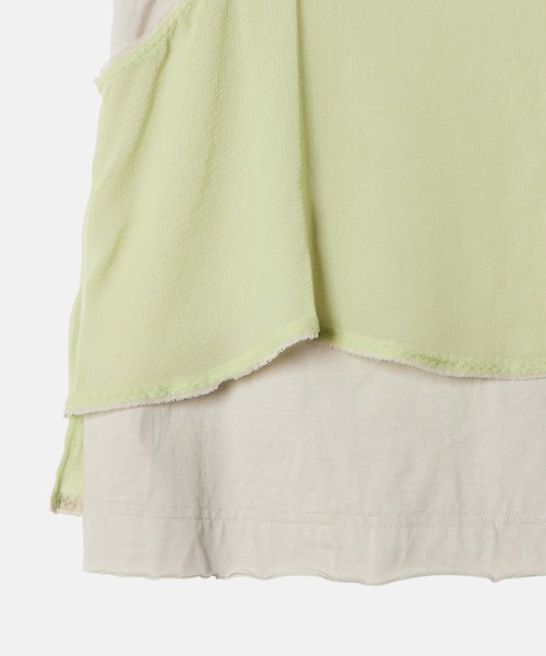 LE CIEL BLEU(ルシェルブルー)の「シフォン x コットンタンクトップ / Chiffon x Cotton Tank Top(Tシャツ/カットソー・レディース・オフホワイト/ブラック/ライトグリーン・36)」の20枚目の写真