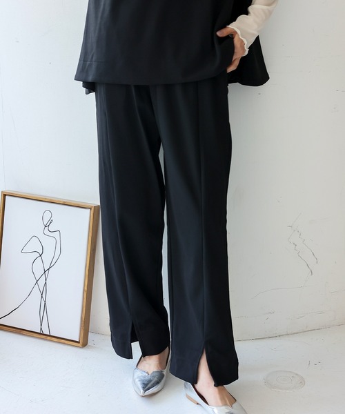 VitaFelice(ヴィータフェリーチェ)の「スリットパンツセットアップ ノースリーブトップス セレモニー 入学式 卒業式 卒園式 入園式(セットアップ・レディース・ブラック/ライトグレー・M/L)」の20枚目の写真