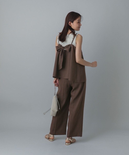 GLOBAL WORK(グローバルワーク)の「MATINEE LINE/リネンライクラップワイドパンツ/495647(その他パンツ・レディース・ブラウン/アイボリー/ブラック・SMALL/MEDIUM/LARGE)」の15枚目の写真