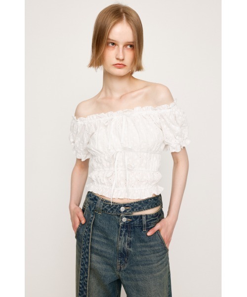 セール】COTTON LACE PUFF SLEEVE TOPS コットン レース