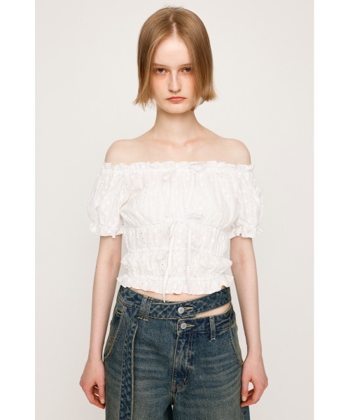 セール】COTTON LACE PUFF SLEEVE TOPS コットン レース パフスリーブ