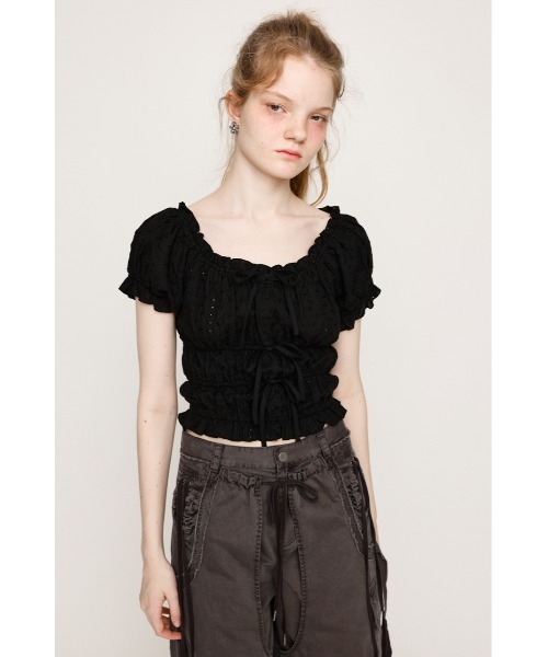 SLY COTTON LACE PUFF SLEEVE トップス　ホワイト SLY COTTON LACE PUFF SLEEVE トップス ホワイト - メルカリ