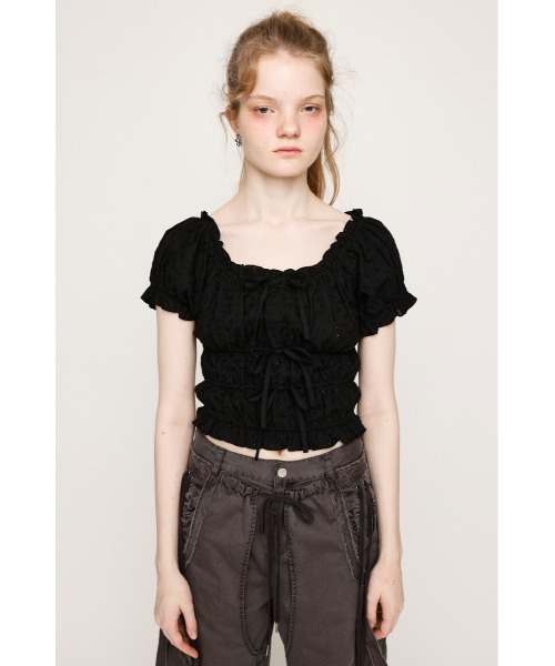 SLY COTTON LACE PUFF SLEEVE トップス ホワイト SLY COTTON LACE PUFF SLEEVE トップス ホワイト - メルカリ