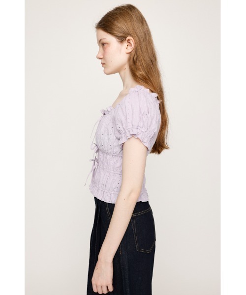 SLY コットン レース パフスリーブ トップス SLY（スライ）の「COTTON LACE PUFF SLEEVE TOPS コットン