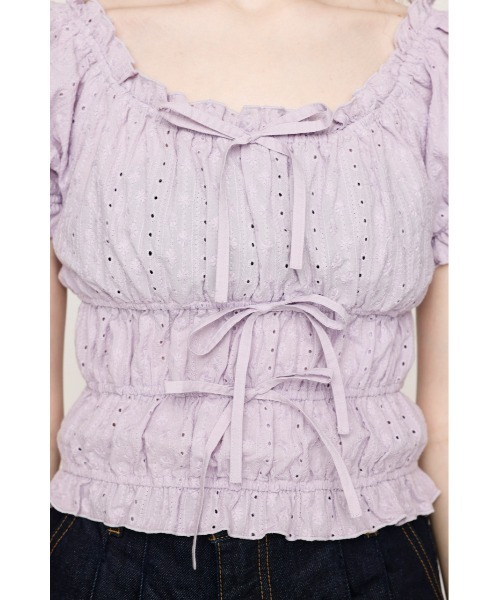 SLY（スライ）の「COTTON LACE PUFF SLEEVE TOPS コットン