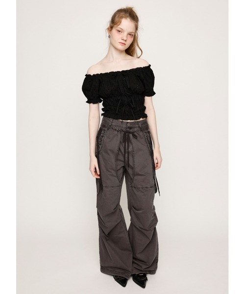 セール】COTTON LACE PUFF SLEEVE TOPS コットン レース パフスリーブ