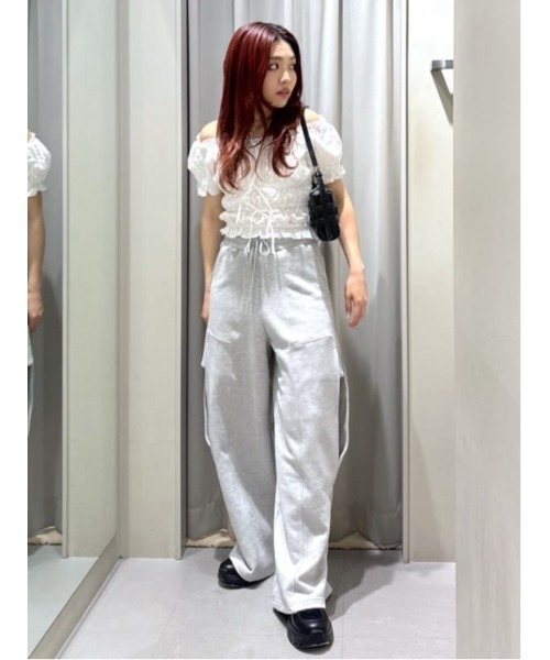 SLY COTTON LACE PUFF SLEEVE トップス　ホワイト SLY - SLY スライPUFF SLEEVE COTTON LACE トップス 白の通販 by