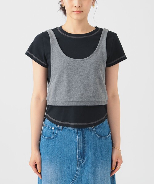 B:MING by BEAMS(ビーミングバイビームス)の「【セットアイテム】レイヤード キャミ × プルオーバー(Tシャツ/カットソー・レディース・ブラック/ブラウン系その他2・ONE SIZE)」の4枚目の写真
