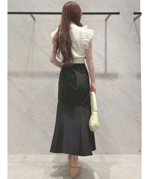 MERCURYDUO（マーキュリーデュオ）の「【追加生産】チュールフリルニット（ニット/セーター・レディース・アイボリー/ブラック/ベビーピンク・FREE）」の5枚目の写真