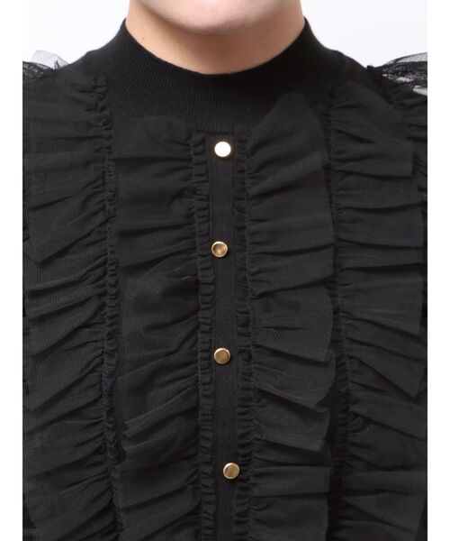 MERCURYDUO（マーキュリーデュオ）の「【追加生産】チュールフリルニット（ニット/セーター・レディース・アイボリー/ブラック/ベビーピンク・FREE）」の9枚目の写真