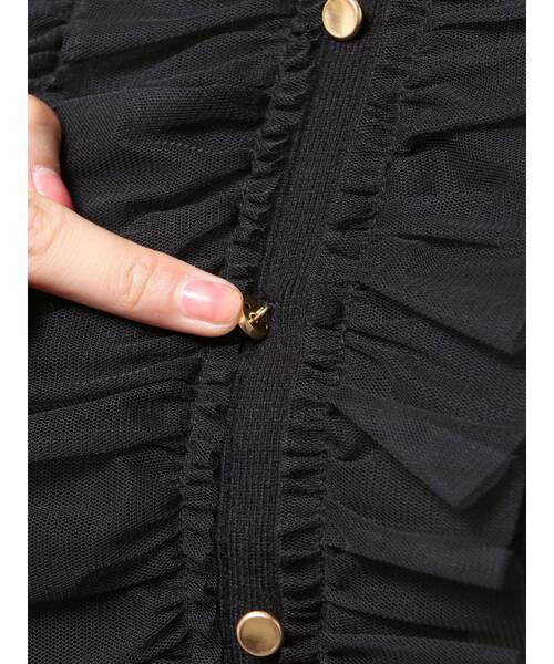 MERCURYDUO（マーキュリーデュオ）の「【追加生産】チュールフリルニット（ニット/セーター・レディース・アイボリー/ブラック/ベビーピンク・FREE）」の16枚目の写真