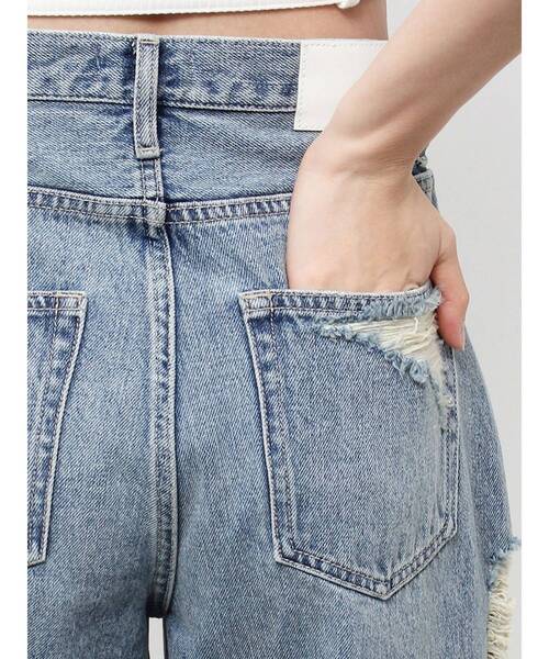 GYDA（ジェイダ）の「ハイウエストSIDE straight line damageワイドデニムパンツ（デニムパンツ・レディース・ブルー/ライトブルー・SMALL/MEDIUM）」の22枚目の写真