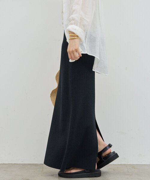 GALLARDAGALANTE（ガリャルダガランテ）の「【セットアップ対応】リブタイトスカート（スカート・レディース・ベージュ/ブラック・FREE）」の6枚目の写真