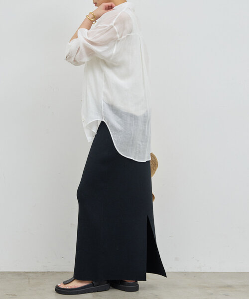 GALLARDAGALANTE（ガリャルダガランテ）の「【セットアップ対応】リブタイトスカート（スカート・レディース・ベージュ/ブラック・FREE）」の8枚目の写真