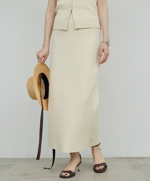 GALLARDAGALANTE（ガリャルダガランテ）の「【セットアップ対応】リブタイトスカート（スカート・レディース・ベージュ/ブラック・FREE）」の12枚目の写真