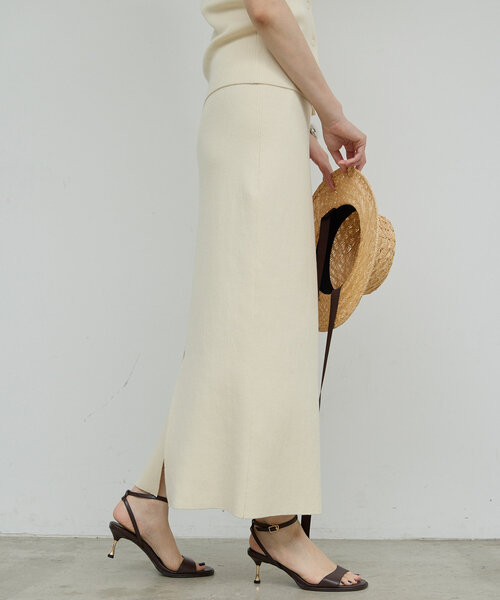 GALLARDAGALANTE（ガリャルダガランテ）の「【セットアップ対応】リブタイトスカート（スカート・レディース・ベージュ/ブラック・FREE）」の13枚目の写真