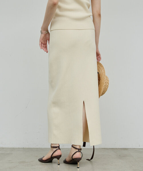 GALLARDAGALANTE（ガリャルダガランテ）の「【セットアップ対応】リブタイトスカート（スカート・レディース・ベージュ/ブラック・FREE）」の14枚目の写真